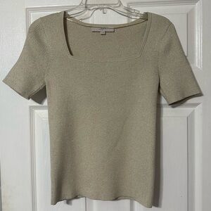 Loft Fitted Ribbed Short Sleeve Sweater